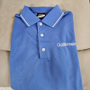 Nike Dri Fit Mens Polo Small Embroidered Gulfstream NWT Short Sleeves SM Blue